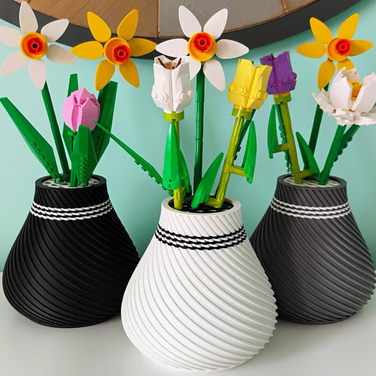 Vase for LEGO® Botanical Flower Sets | Modern Swirl Decor