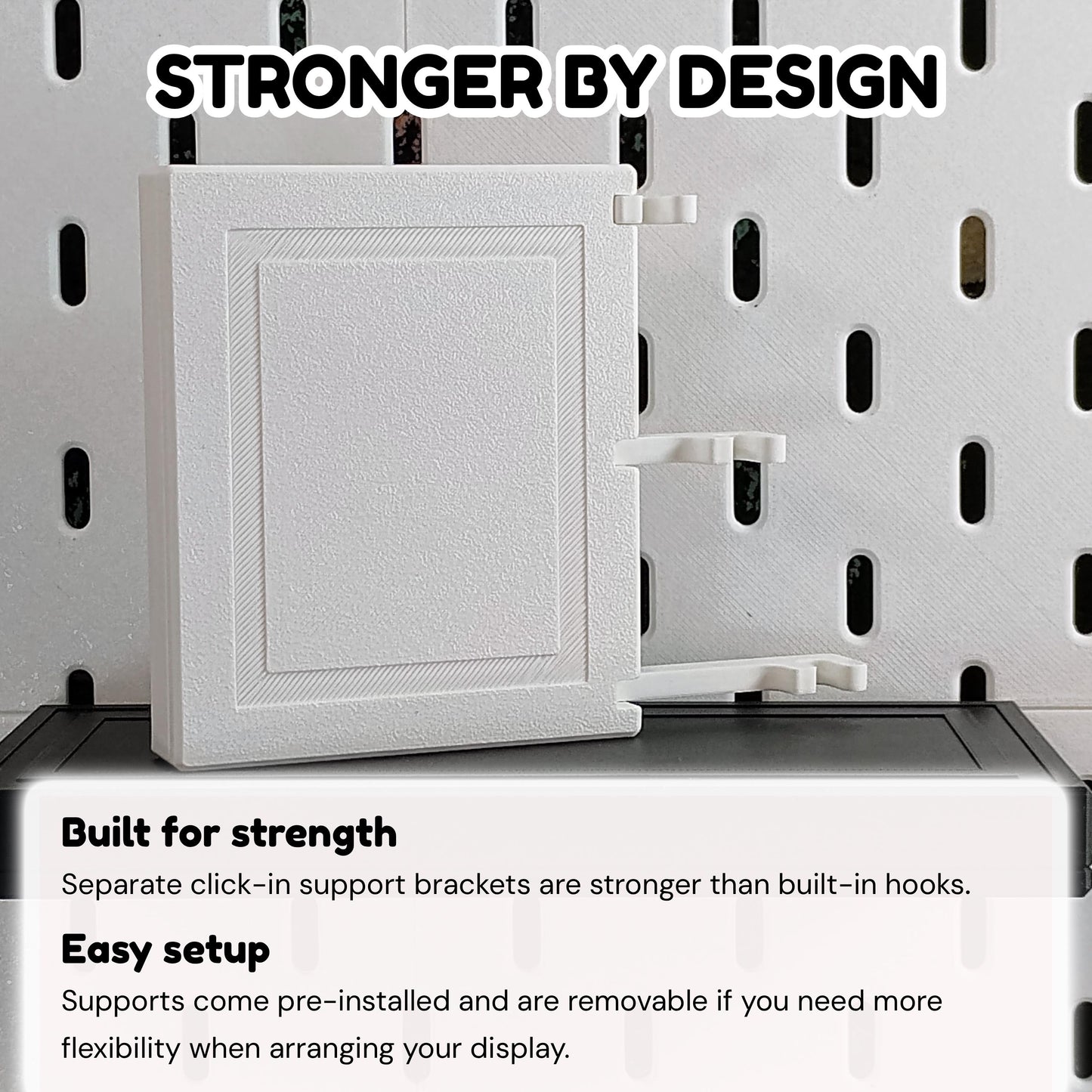 Floating Shelf for IKEA SKADIS Pegboard, Hidden Supports, 3 Sizes