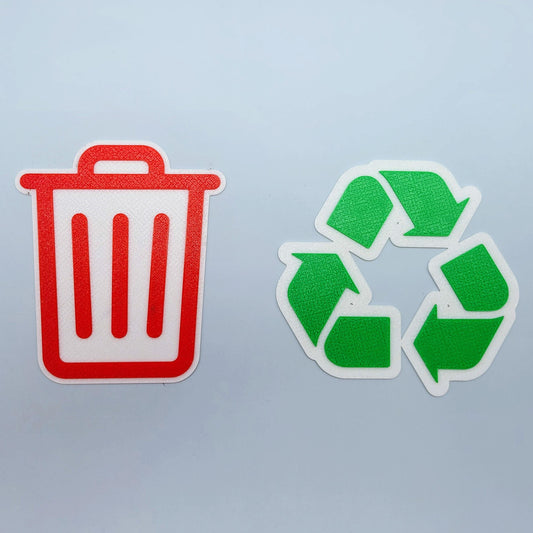 Weatherproof Trash & Recycling Bin Signs: Bold Waste Sorting Icons