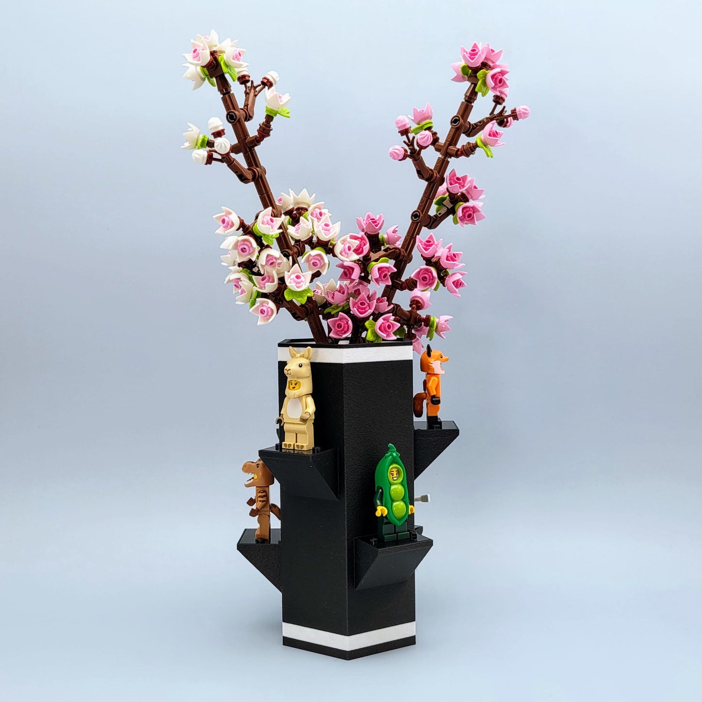 Vase for LEGO® Flowers & Minifigure Display: Hexagon Stand, Botanical Accessory