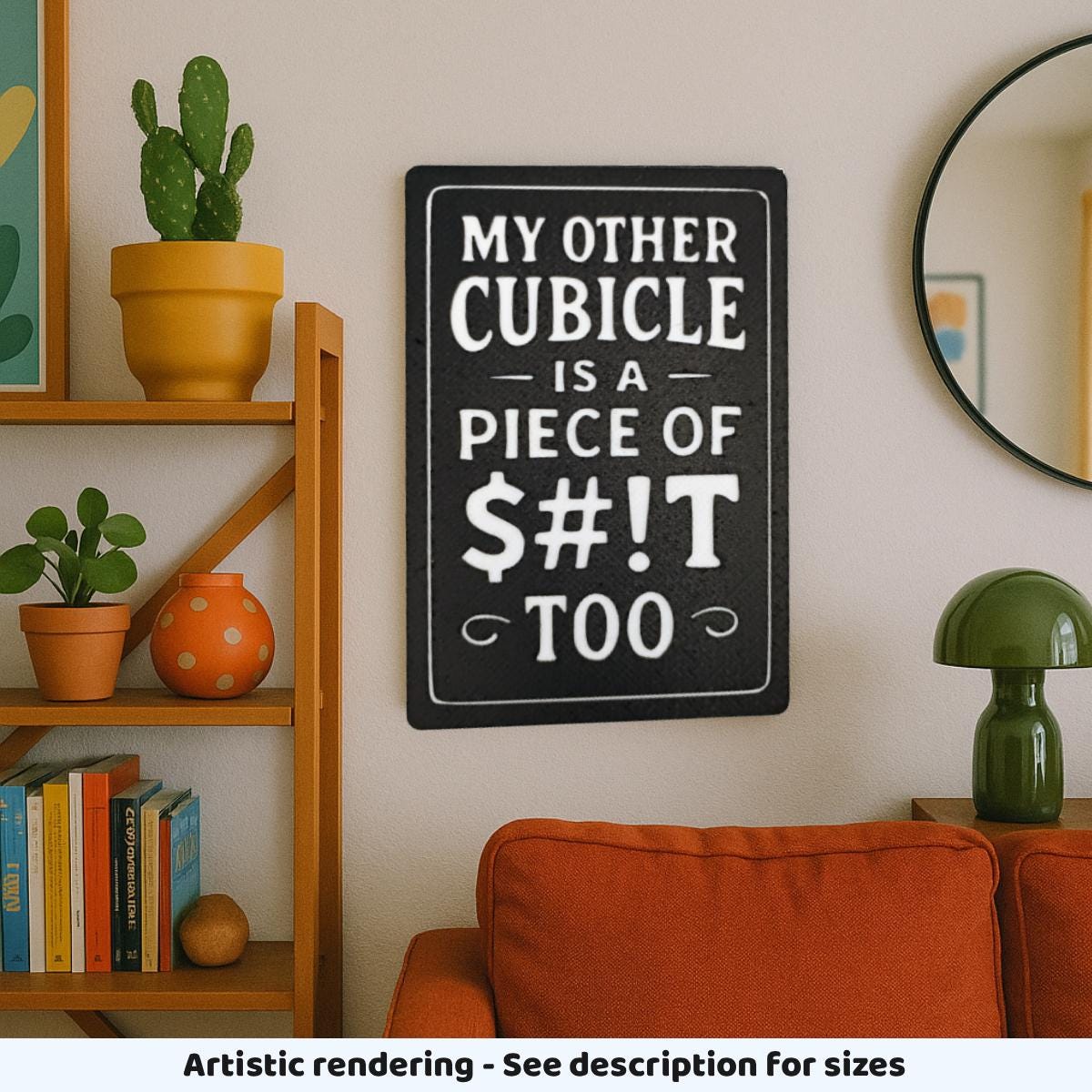 Funny Office Sign: "My Other Cubicle" Sarcastic Desk Art (4x6)
