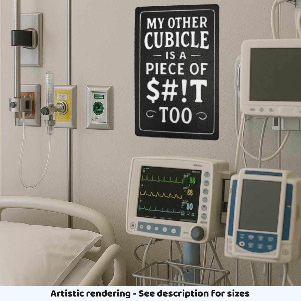 Funny Office Sign: "My Other Cubicle" Sarcastic Desk Art (4x6)