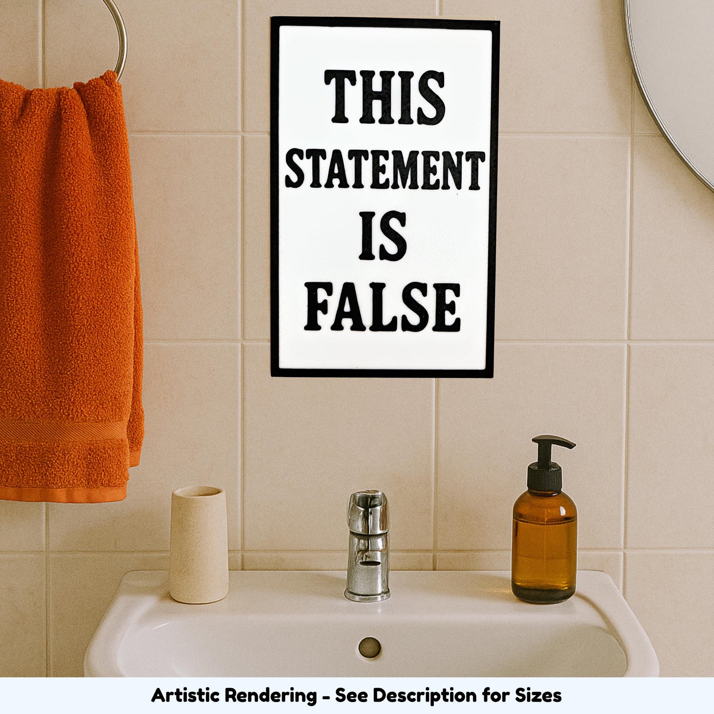 4x6 Paradox Sign: Funny Logic Puzzle, Philosophy Decor