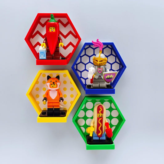 Magnetic Displays for LEGO® Minifigures – Fridge-Ready Set of 4