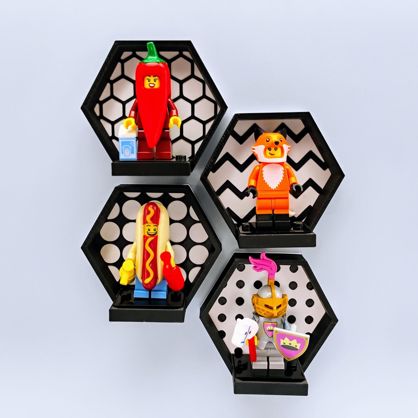 Magnetic Displays for LEGO® Minifigures – Fridge-Ready Set of 4