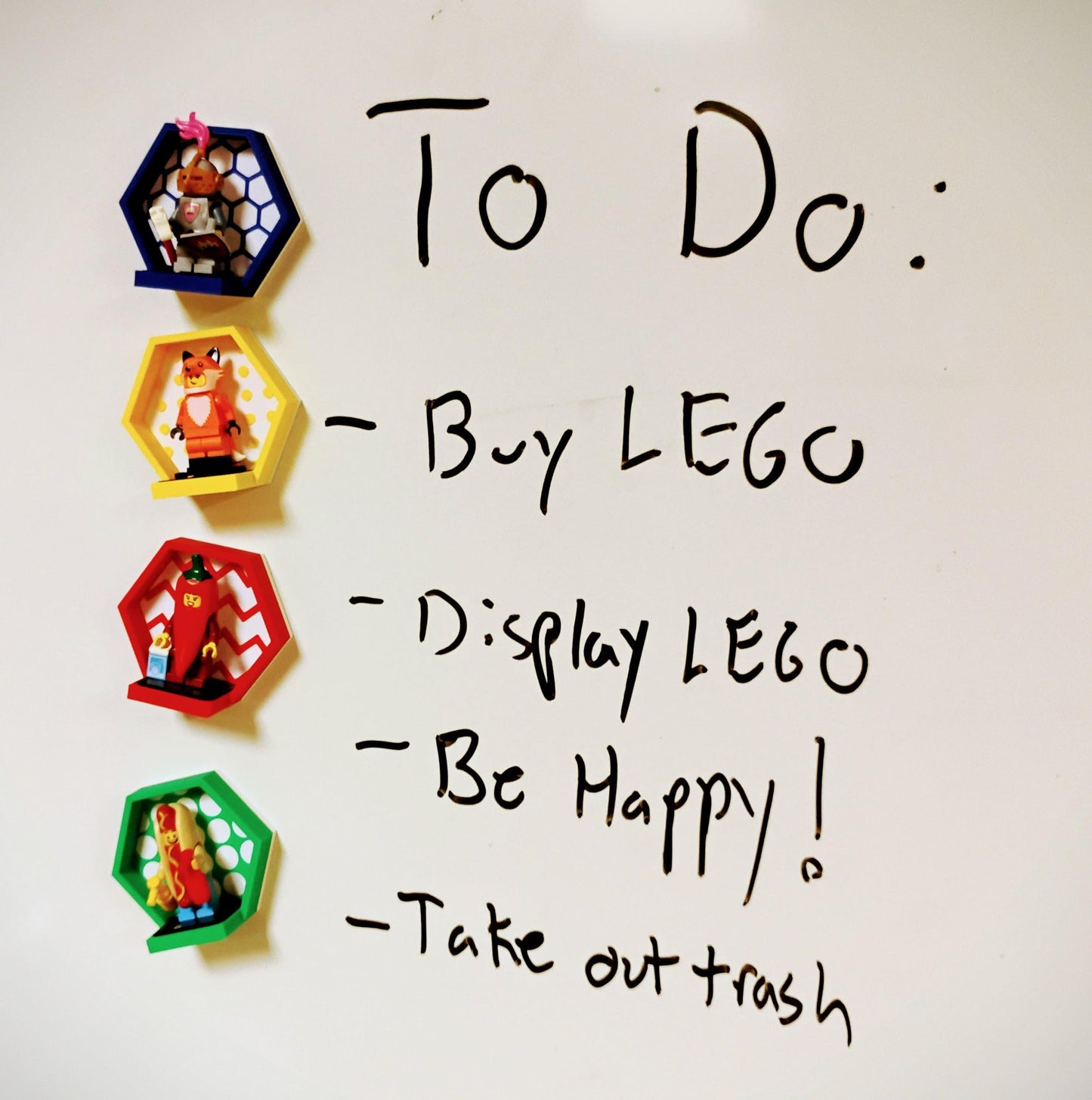 Magnetic Displays for LEGO® Minifigures – Fridge-Ready Set of 4