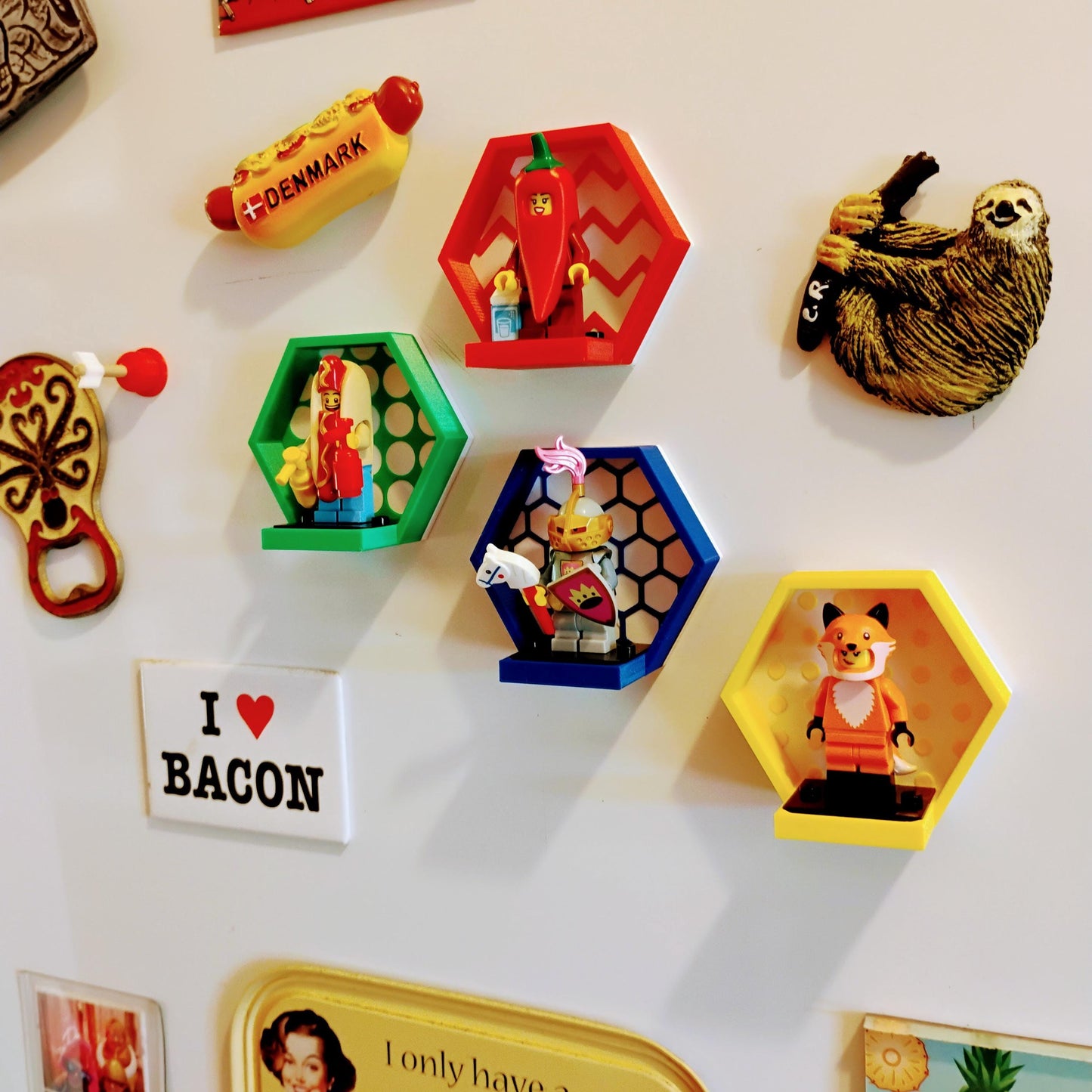 Magnetic Displays for LEGO® Minifigures – Fridge-Ready Set of 4