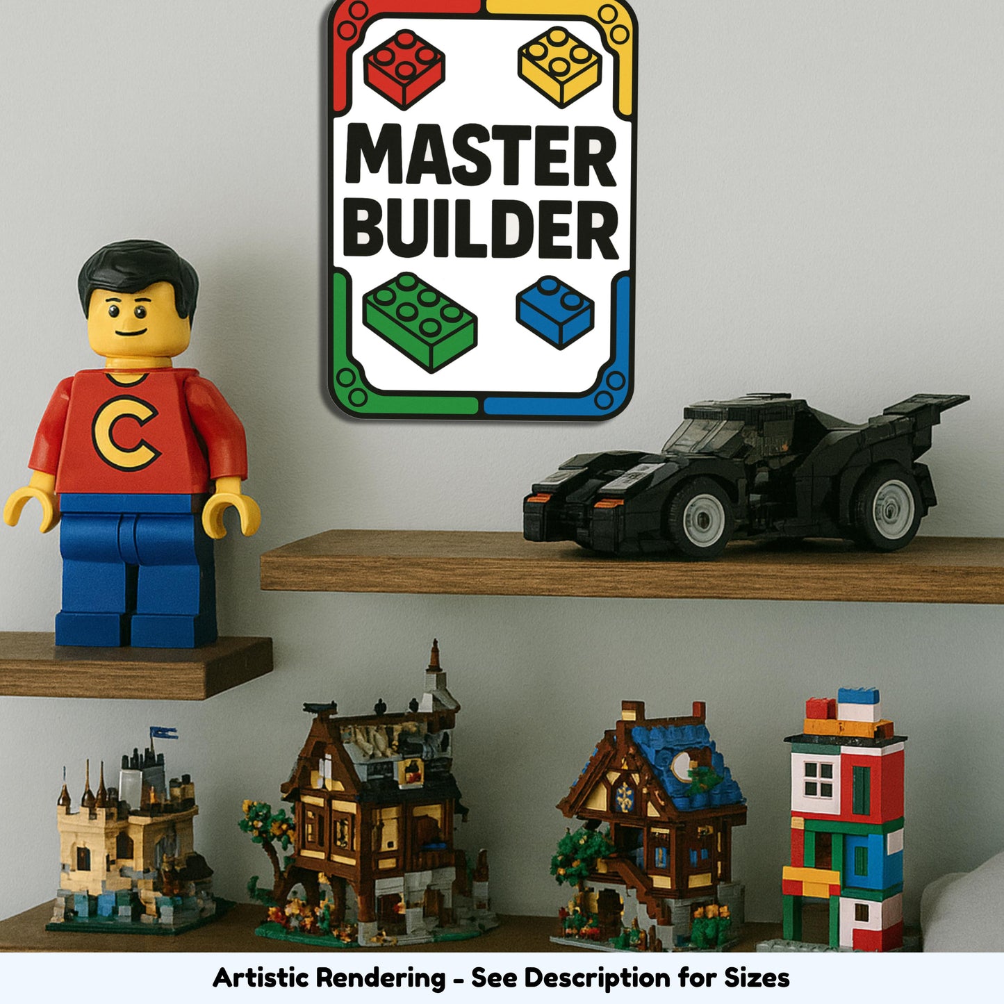 Master Builder Sign, 4"x6" Gift for LEGO® Lovers