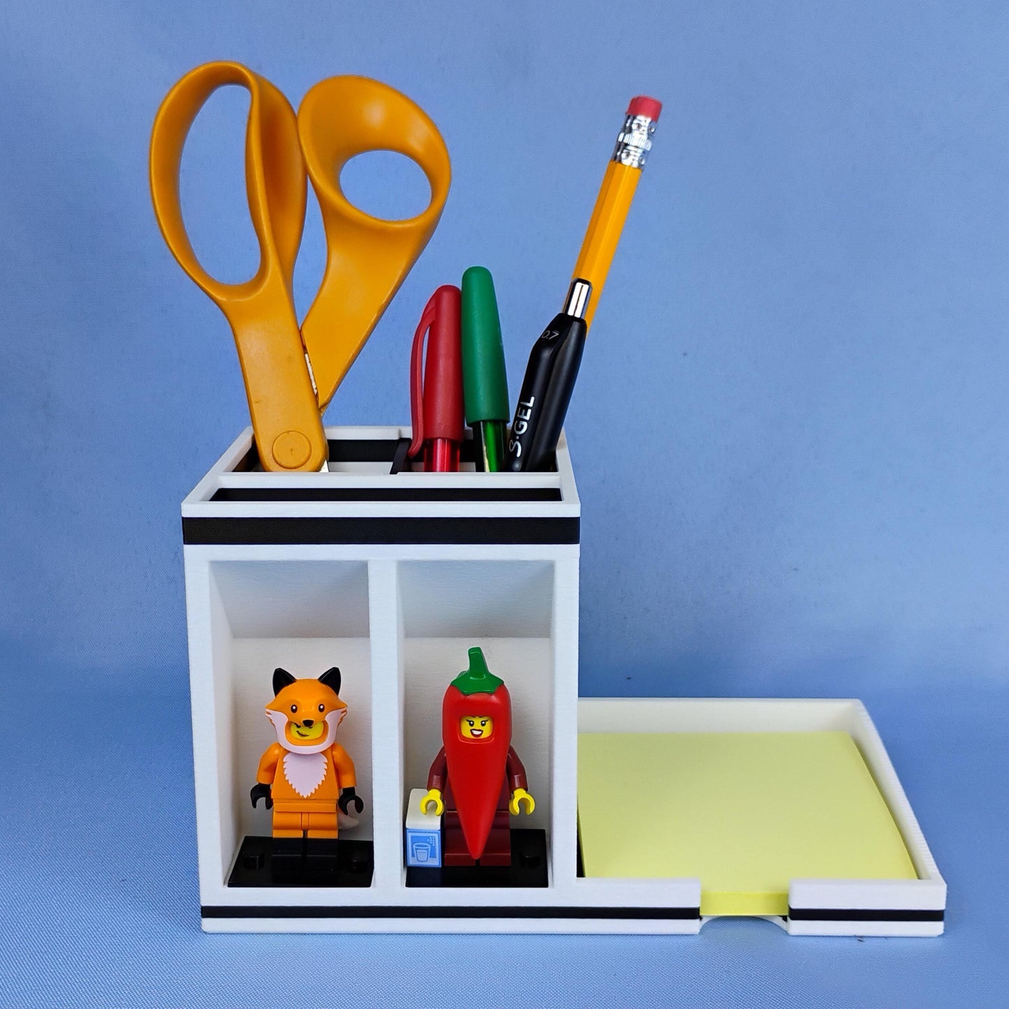 Desk Organizer with LEGO® Minifigure Display, Post-it Note Holder