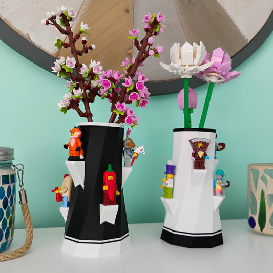 Vase for LEGO® Botanical Flowers with Minifigure Display