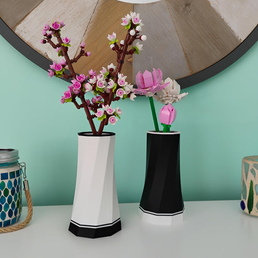 Vase for LEGO® Botanical Flowers: Modern Display for Desk or Shelf