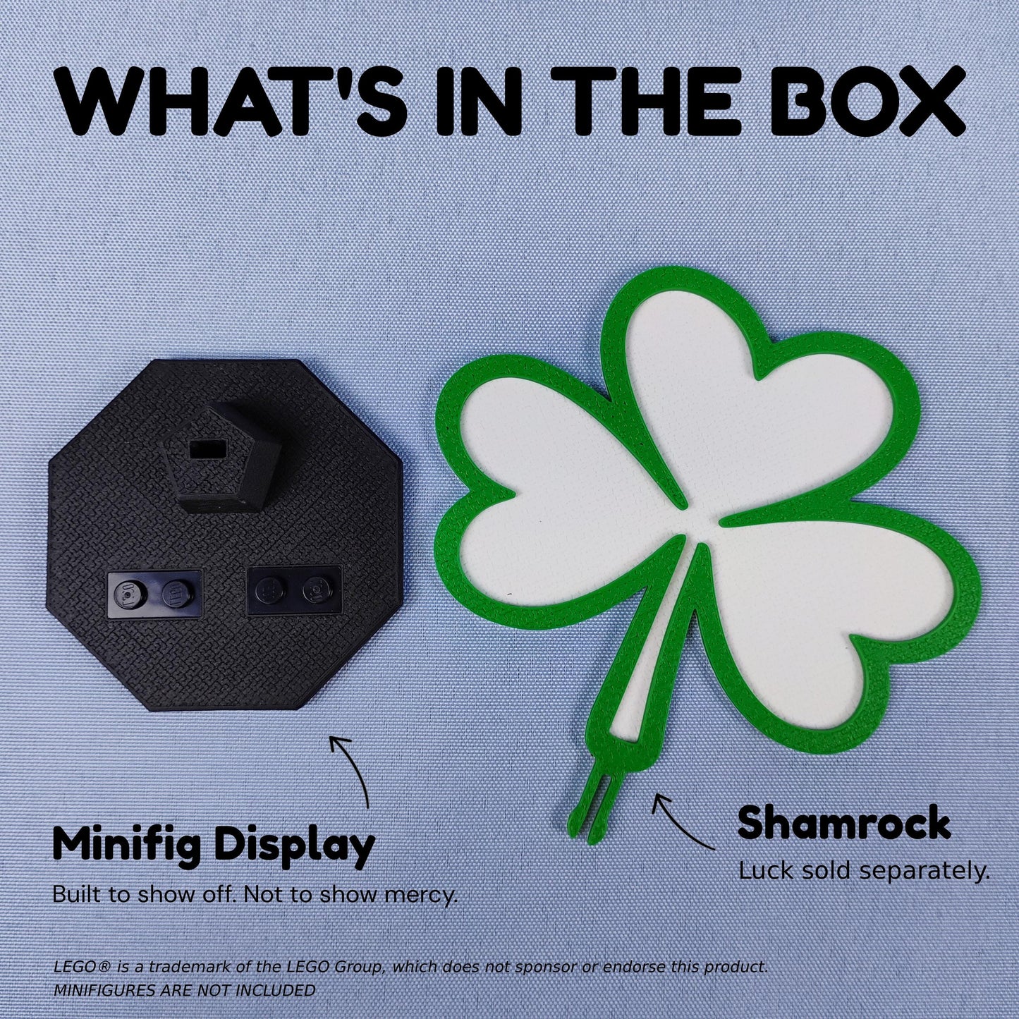 Shamrock Display Stand for LEGO® Minifigures | St. Patrick's Day Decor