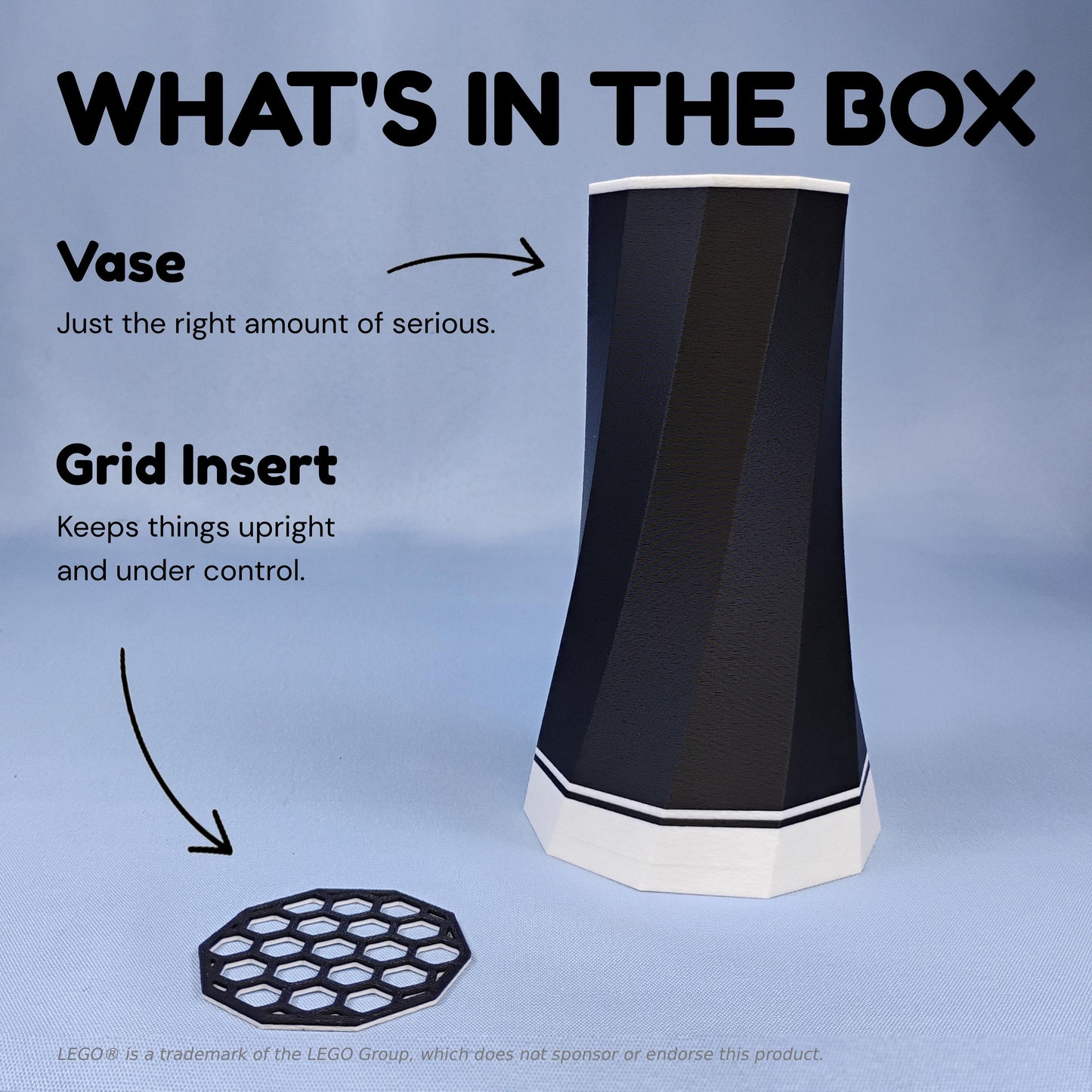 Vase for LEGO® Botanical Flowers: Modern Display for Desk or Shelf