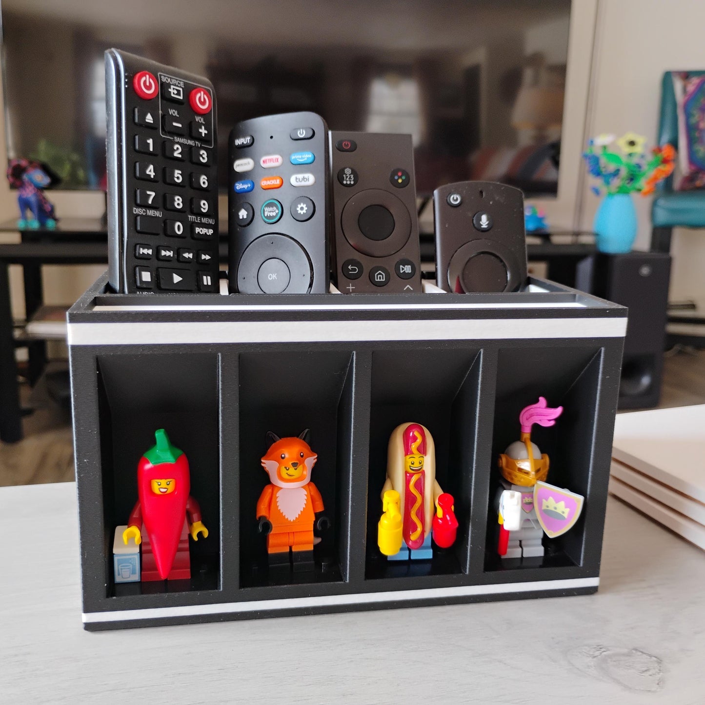 Remote Control Holder with LEGO® Minifigure Display | Father's Day Gift