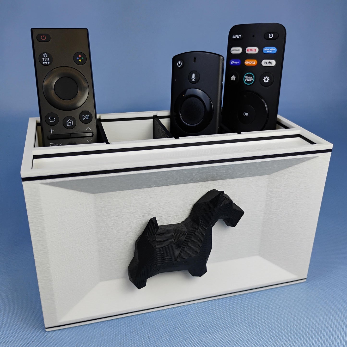 Scottish Terrier Desk Organizer – Geometric Dog Remote Holder, Dog Lover Gift