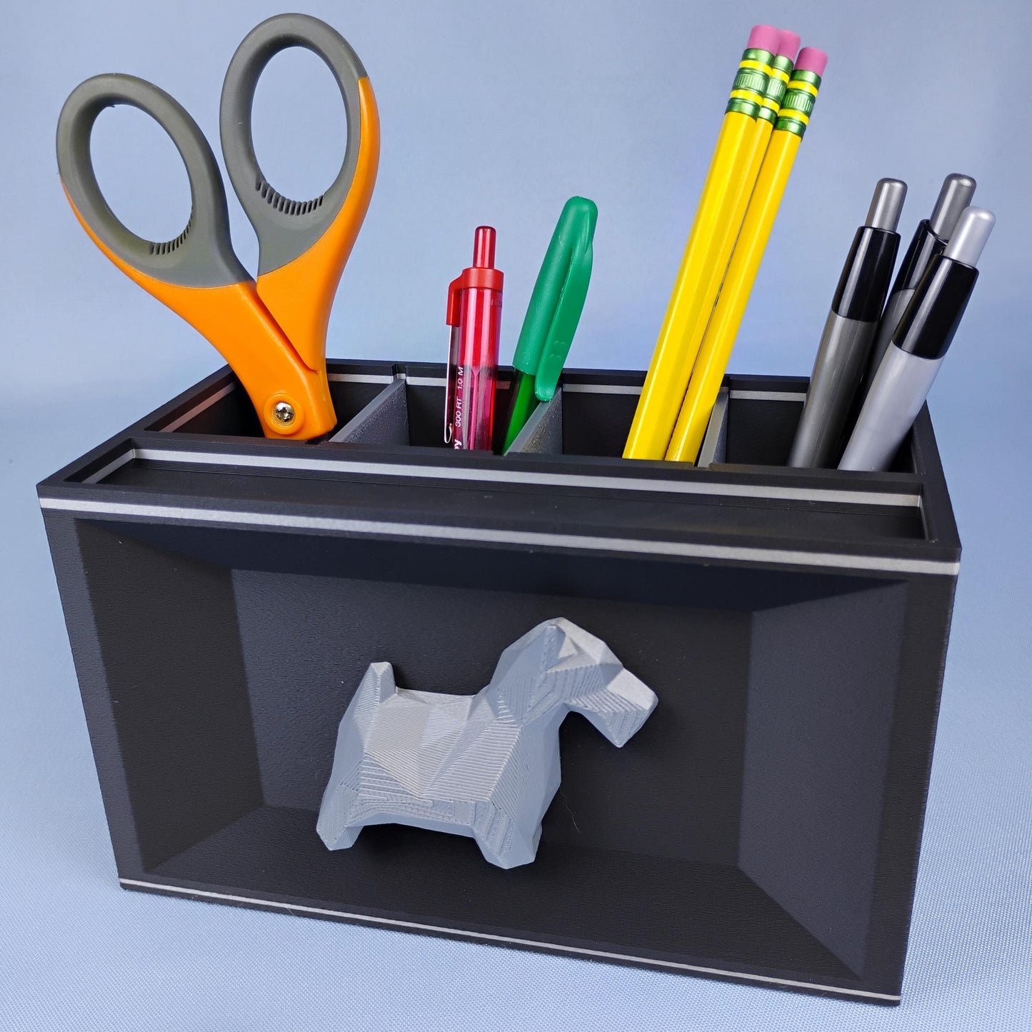 Scottish Terrier Desk Organizer – Geometric Dog Remote Holder, Dog Lover Gift