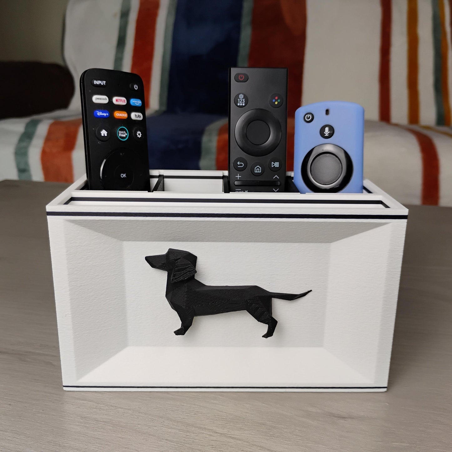 Dachshund Desk Organizer – Geometric Dog Remote Holder, Dog Lover Gift