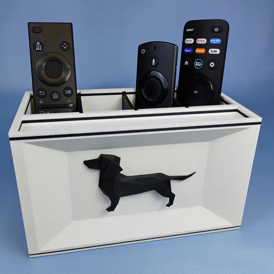 Dachshund Desk Organizer – Geometric Dog Remote Holder, Dog Lover Gift