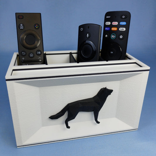 German Shepherd Desk Organizer – Geometric Dog Remote Holder, Dog Lover Gift