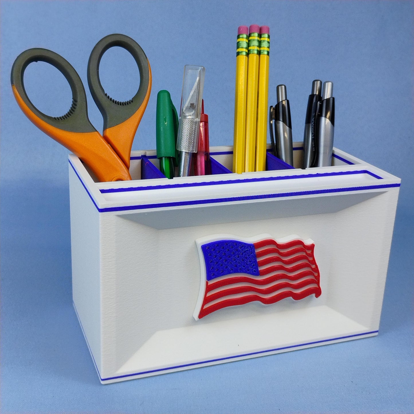 American Flag Desk Organizer, Remote Holder