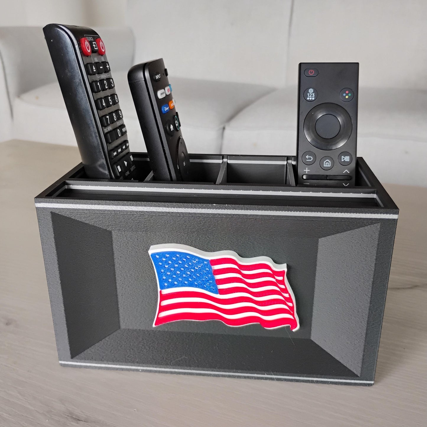 American Flag Desk Organizer, Remote Holder
