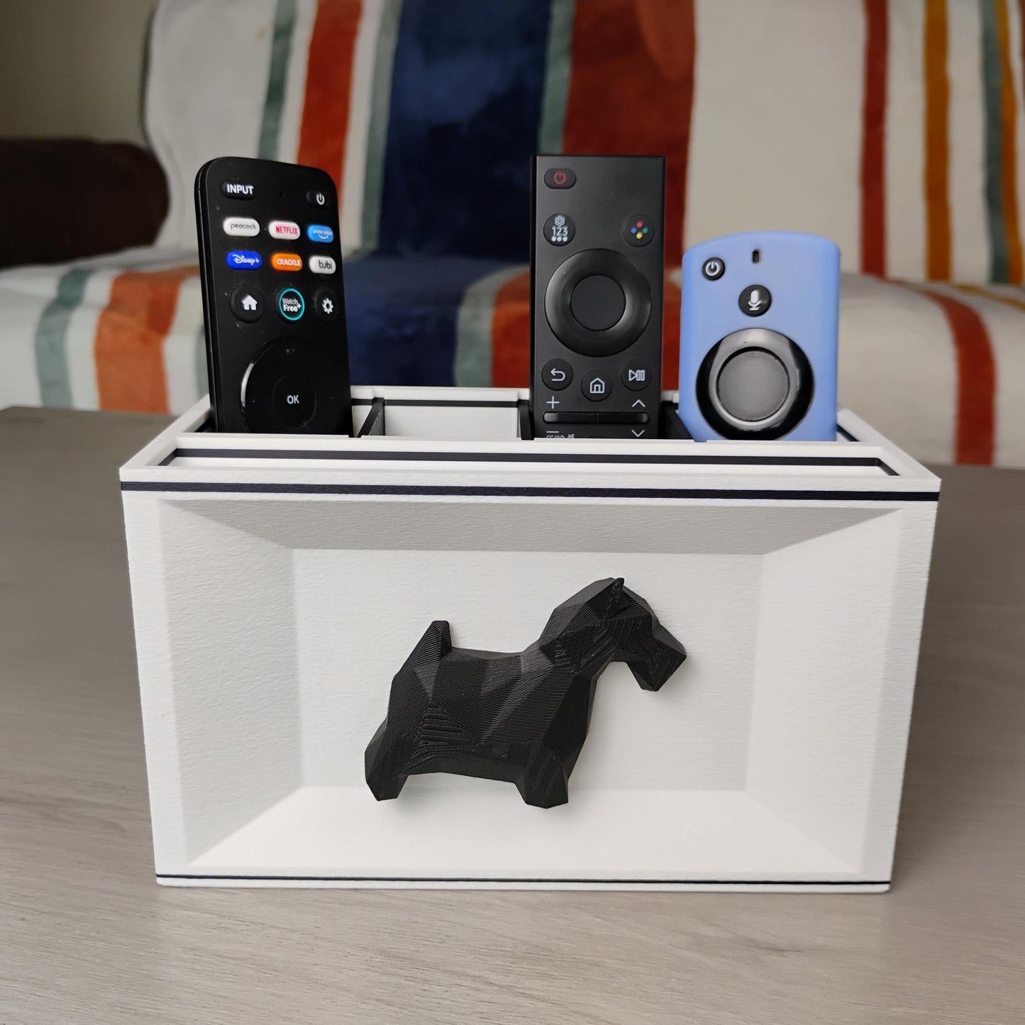 Scottish Terrier Desk Organizer – Geometric Dog Remote Holder, Dog Lover Gift