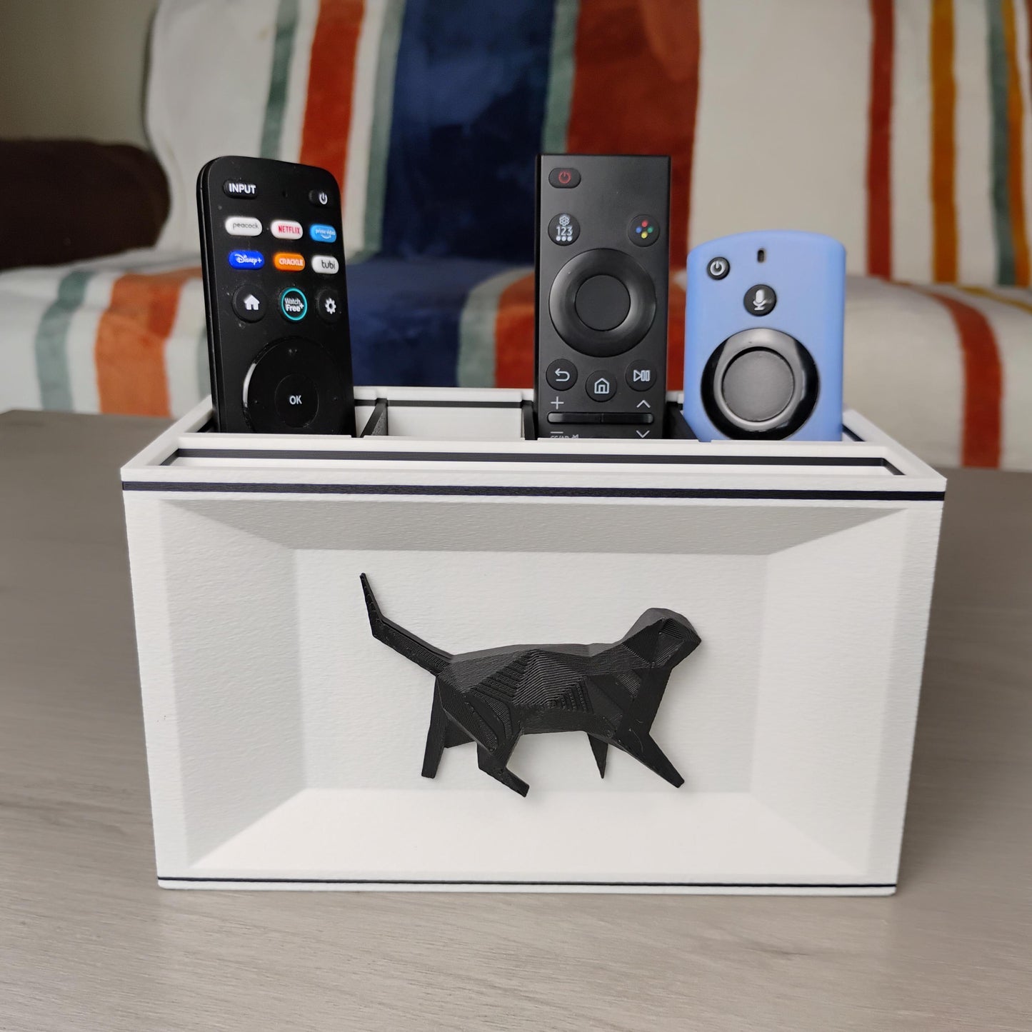 Geometric Cat Desk Organizer – Remote Holder, Pen Caddy, Office Storage