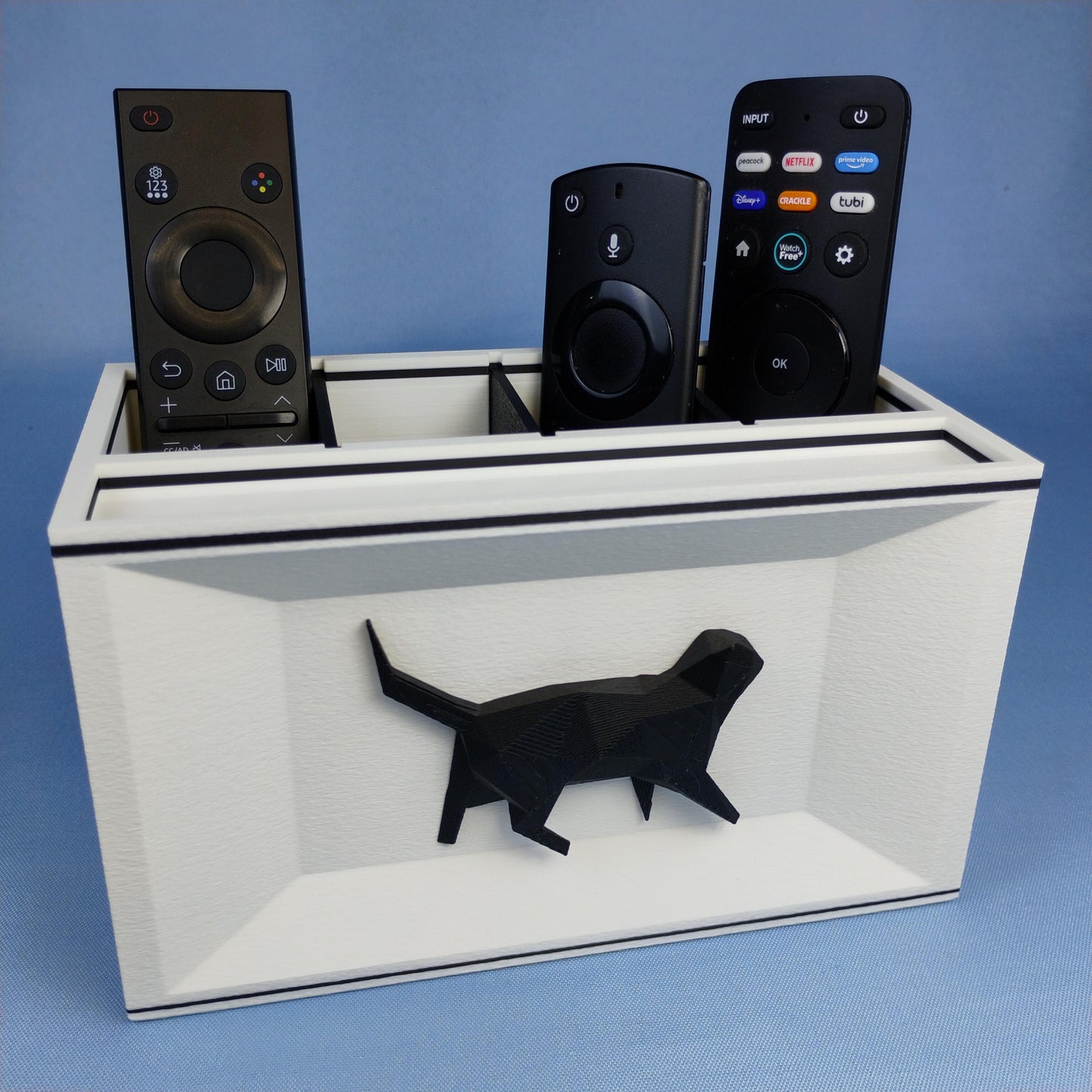 Geometric Cat Desk Organizer – Remote Holder, Pen Caddy, Office Storage