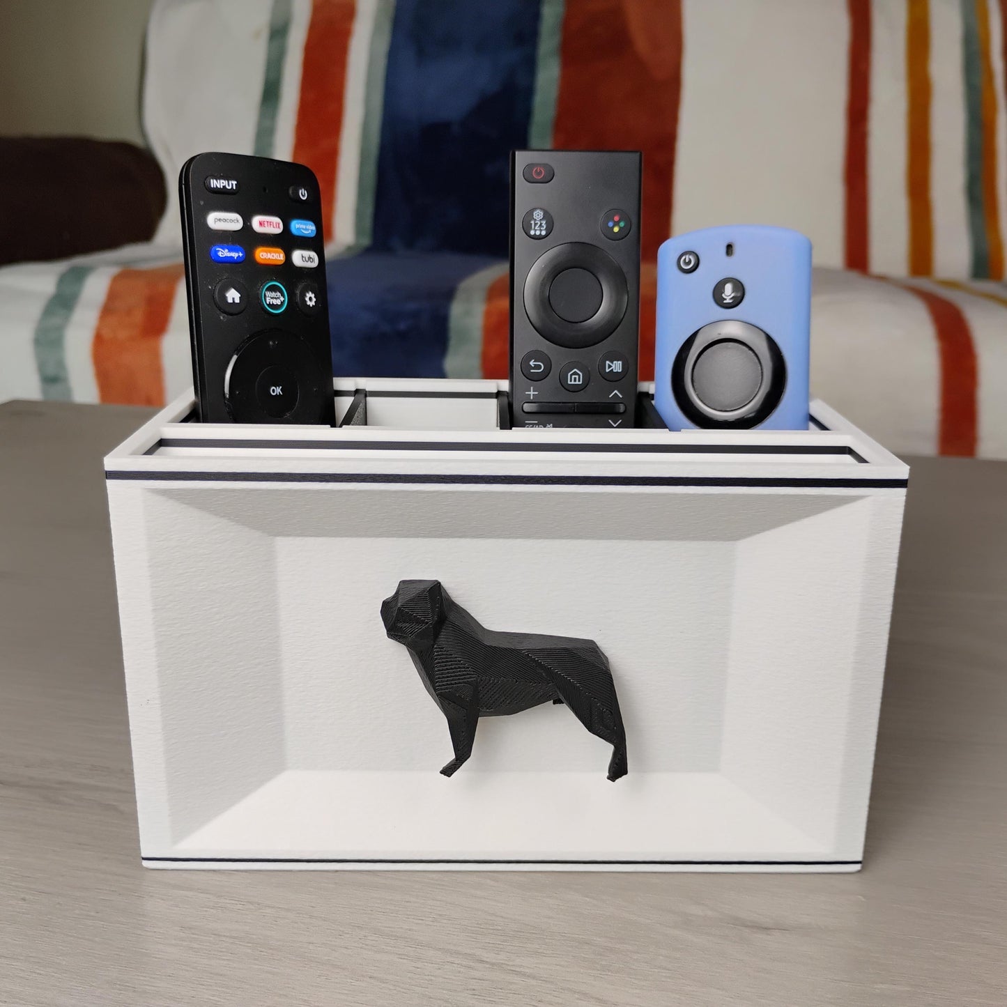 French Bulldog Desk Organizer – Geometric Dog Remote Holder, Dog Lover Gift