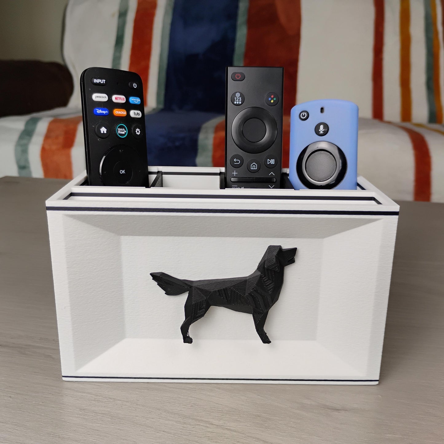 Golden Retriever Desk Organizer – Geometric Dog Remote Holder