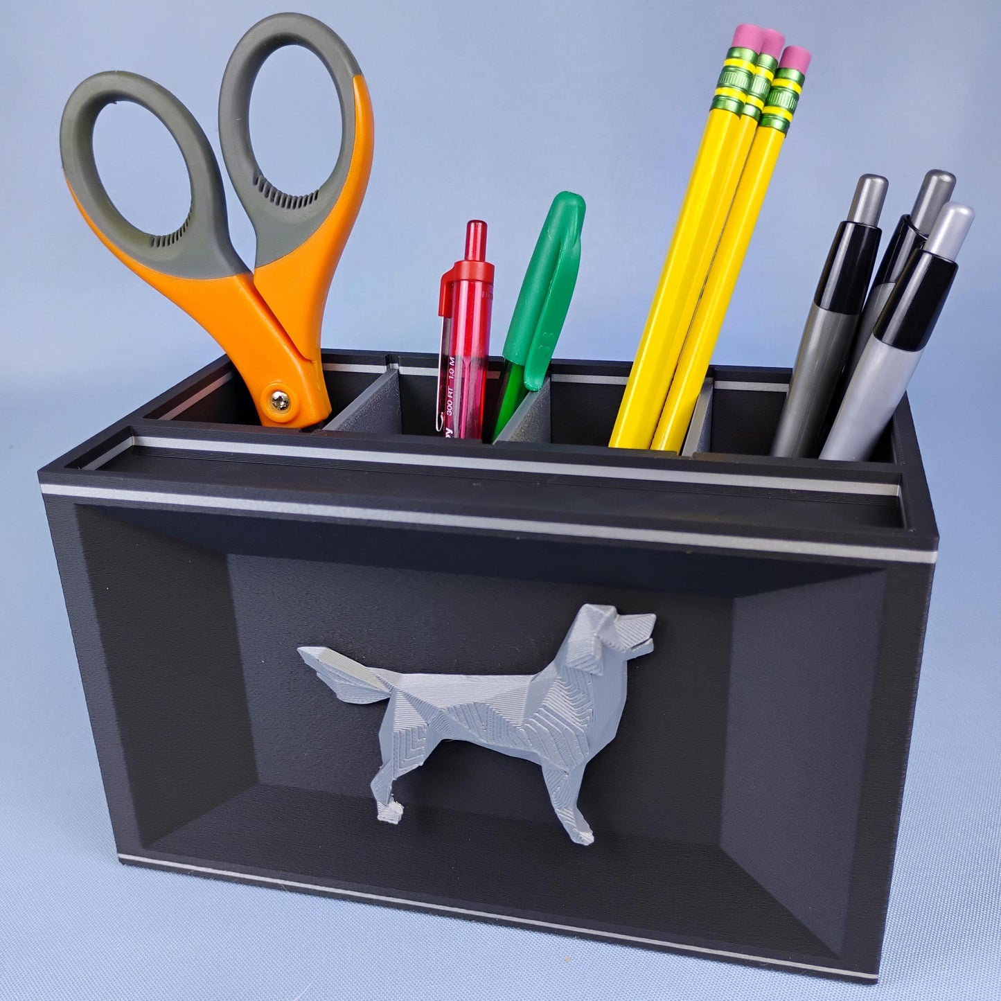 Golden Retriever Desk Organizer – Geometric Dog Remote Holder