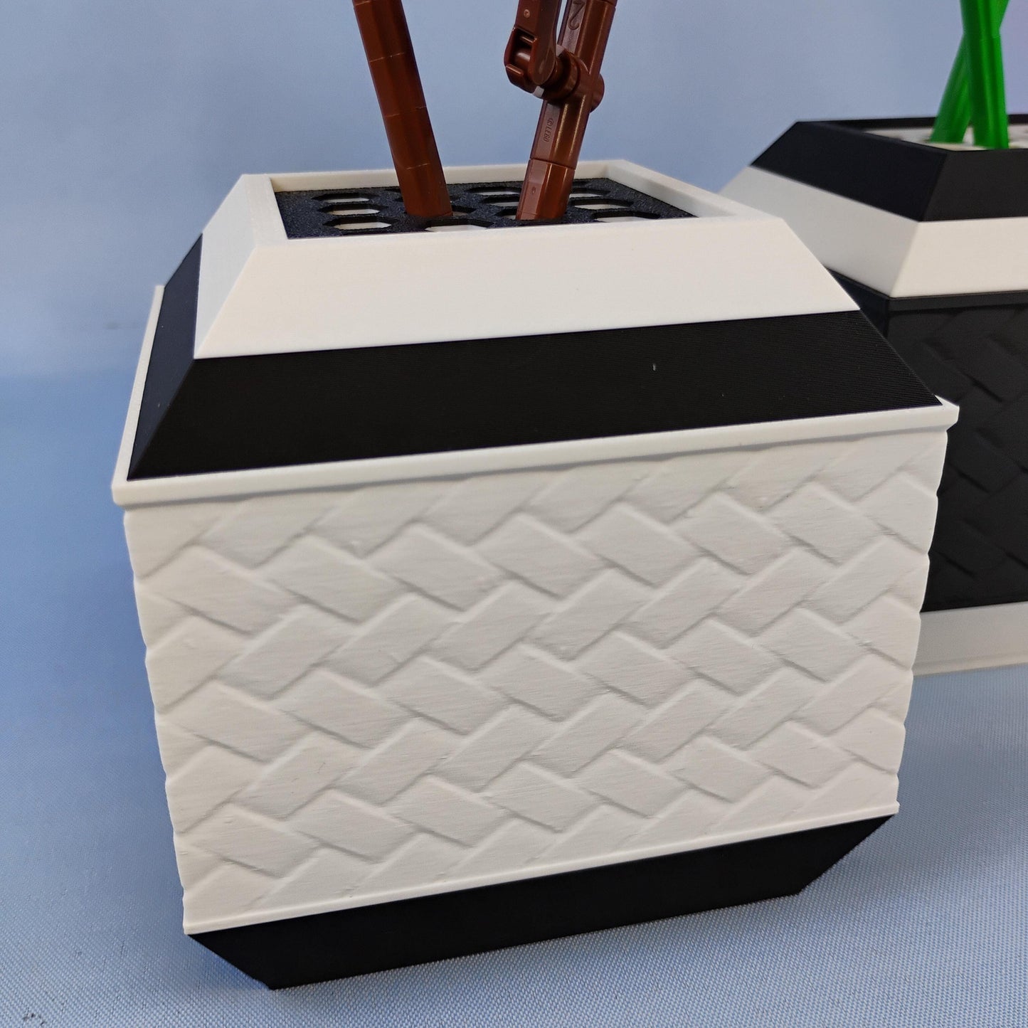 Vase for LEGO® Botanical Flowers | Modern Herringbone Design