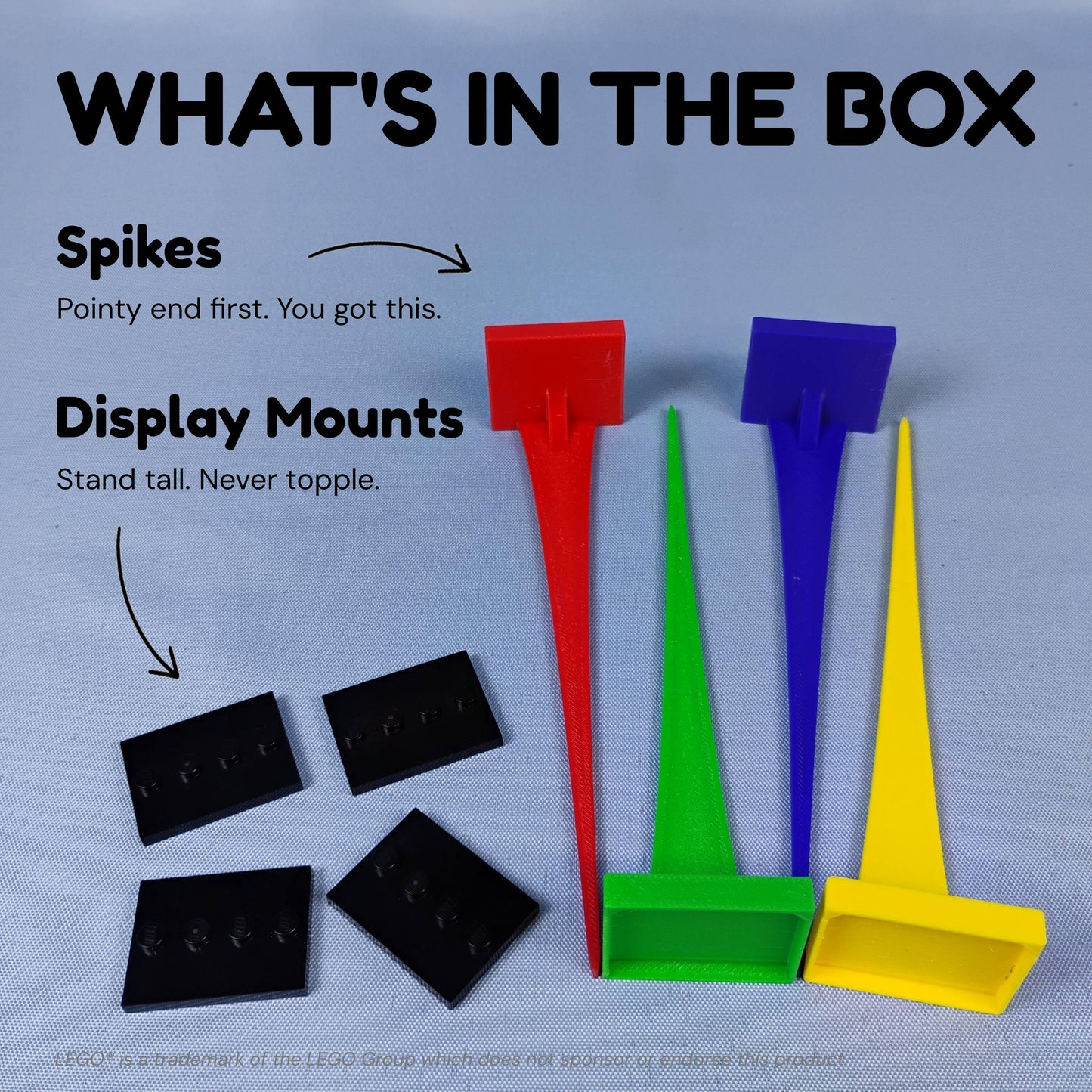 Plant Pot Stakes for LEGO® Minifigures, Set of 4, 6 Inch Display Stakes