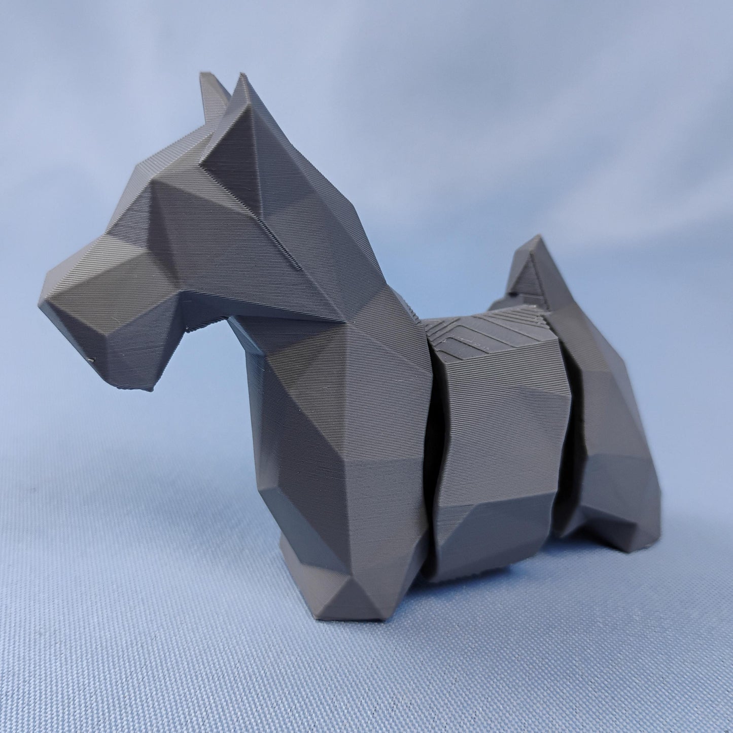 Flexi Scottish Terrier Figurine, Low Poly Wiggly Dog Desk Decor