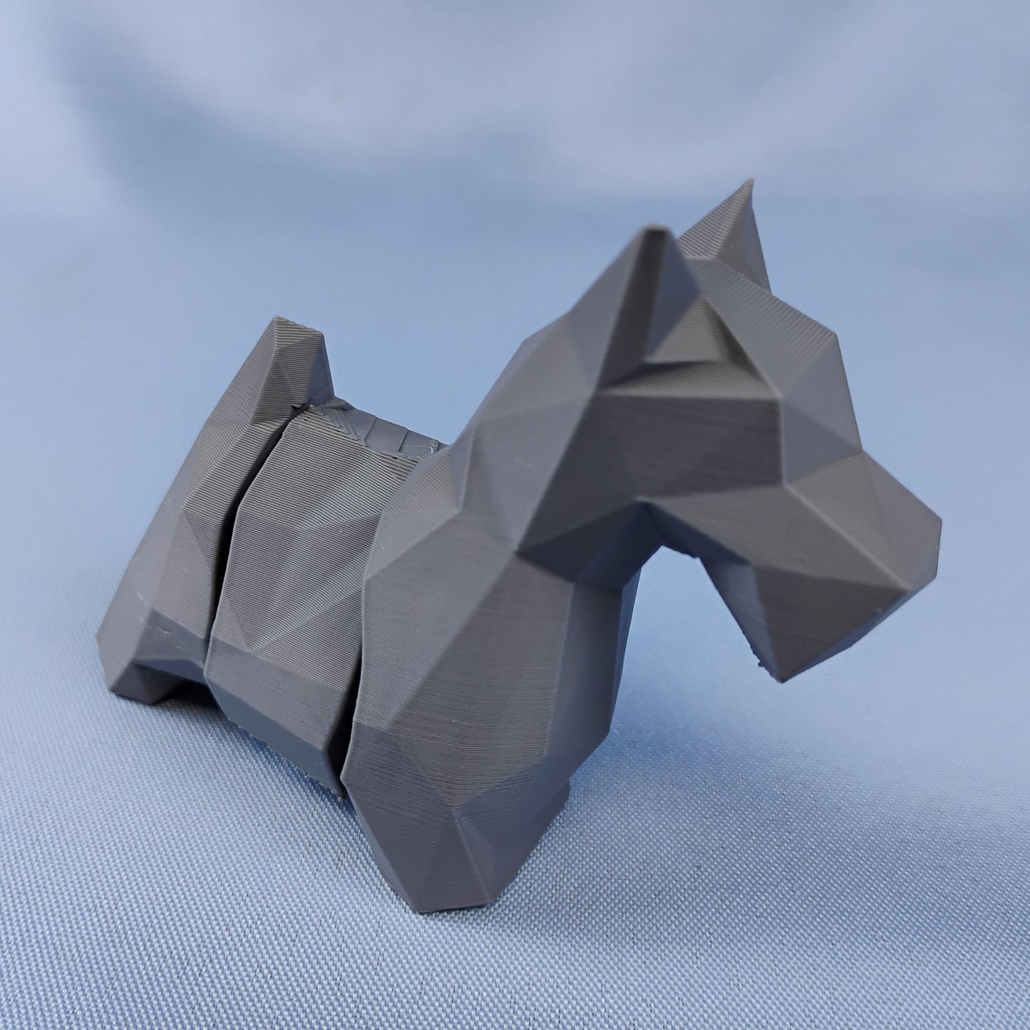 Flexi Scottish Terrier Figurine, Low Poly Wiggly Dog Desk Decor
