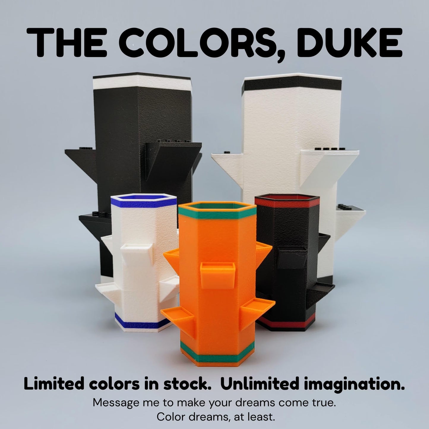 Vases for LEGO Botanical flowers in multiple colors