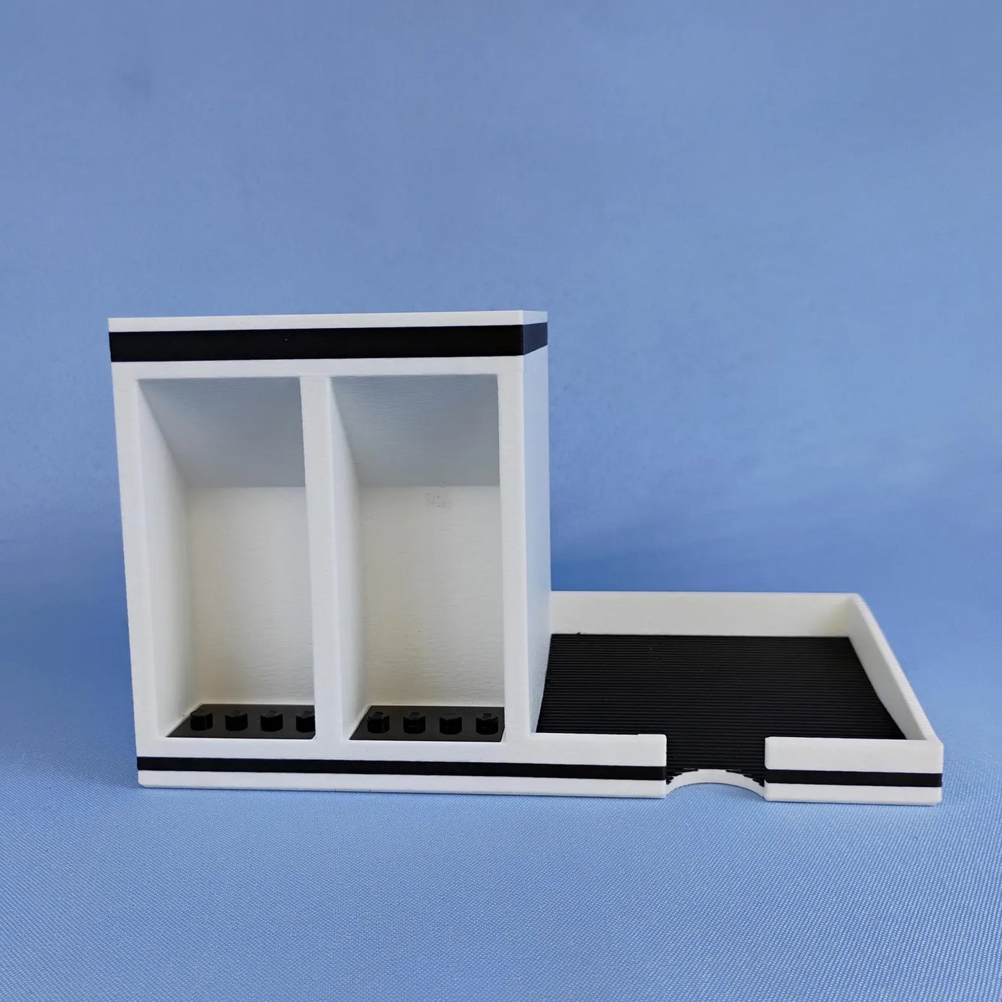 Empty Post-it Note desk organizer showing front display compartments and sticky note tray