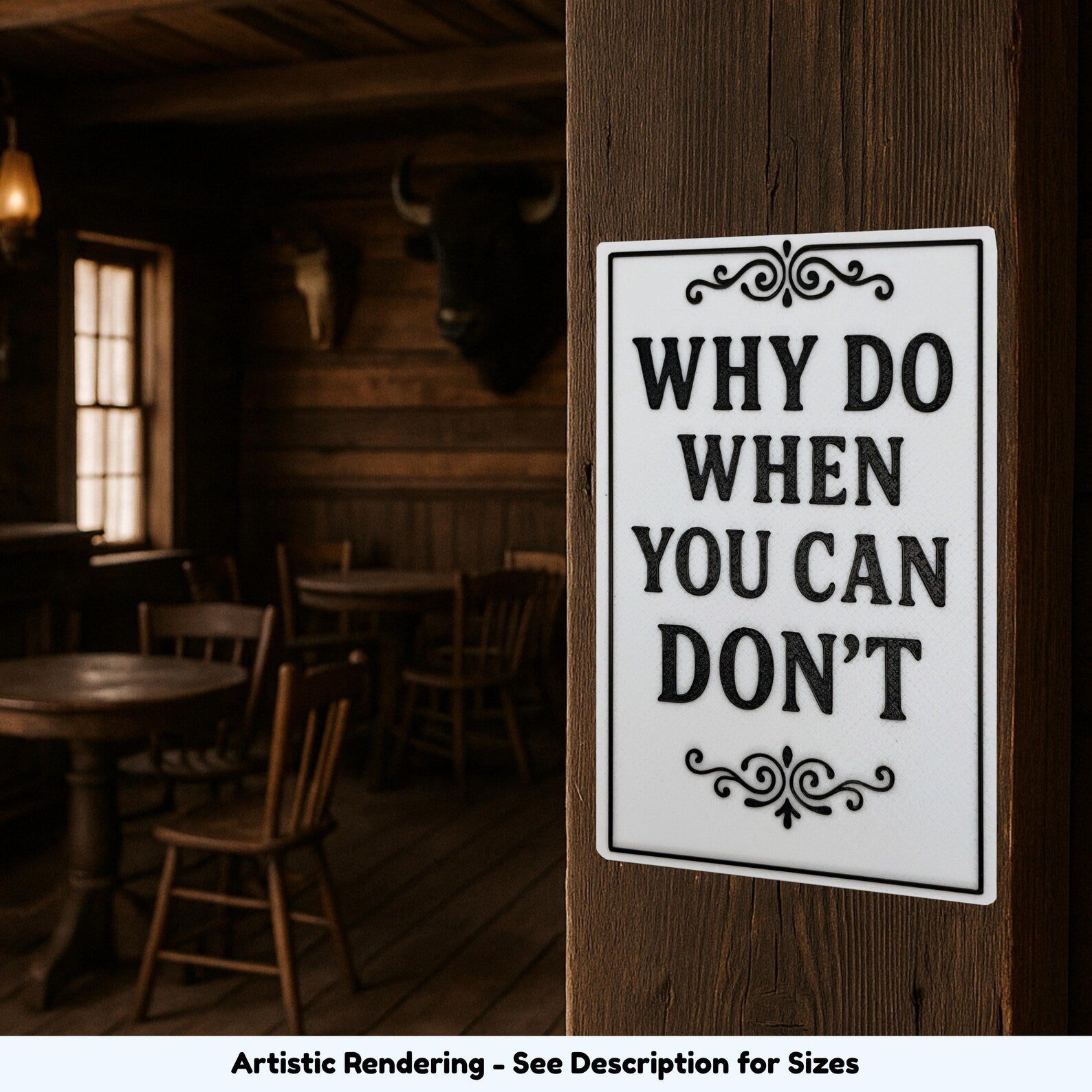 Why Do When You Can Don't lazy motivation sign displayed on a rustic wooden wall